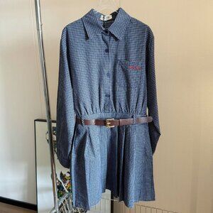 Miu Miu  Women's Blue Plaid Fashion Dresses